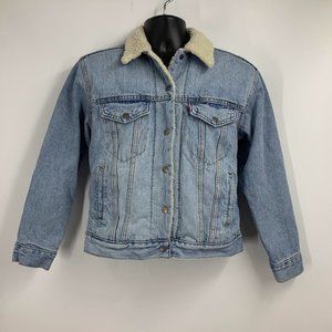 Levi's Light Blue Denim Sherpa-Lined Jacket